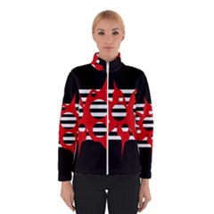 Red, Black And White Abstract Design Winterwear by Valentinaart