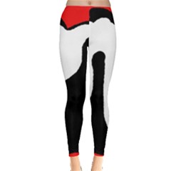 Red, Black And White Leggings  by Valentinaart