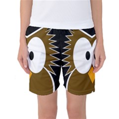Brown Simple Owl Women s Basketball Shorts by Valentinaart