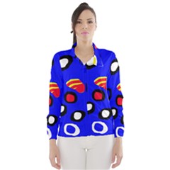 Blue Pattern Abstraction Wind Breaker (women) by Valentinaart