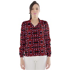 Dots Pattern Red Wind Breaker (women) by BrightVibesDesign