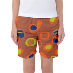 Orange Abstraction Women s Basketball Shorts by Valentinaart
