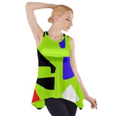 Green Abstraction Side Drop Tank Tunic by Valentinaart