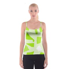 Green Abstract Design Spaghetti Strap Top by Valentinaart