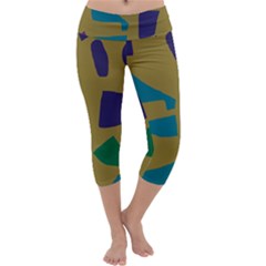 Colorful Abstraction Capri Yoga Leggings by Valentinaart