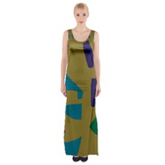 Colorful Abstraction Maxi Thigh Split Dress by Valentinaart