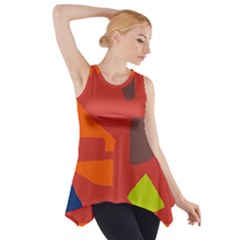Red Abstraction Side Drop Tank Tunic by Valentinaart