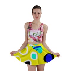 Yellow Abstract Pattern Mini Skirt by Valentinaart