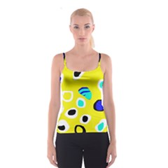 Yellow Abstract Pattern Spaghetti Strap Top by Valentinaart