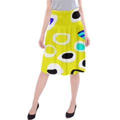 Yellow Abstract Pattern Midi Beach Skirt by Valentinaart