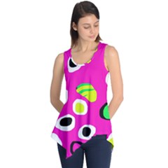 Pink Abstract Pattern Sleeveless Tunic by Valentinaart