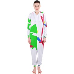 Colorful Amoeba Abstraction Hooded Jumpsuit (ladies)  by Valentinaart