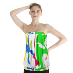 Colorful Amoeba Abstraction Strapless Top by Valentinaart