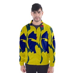 Yellow Amoeba Abstraction Wind Breaker (men) by Valentinaart