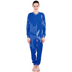 Blue Amoeba Abstraction Onepiece Jumpsuit (ladies)  by Valentinaart