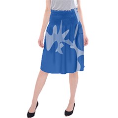 Blue Amoeba Abstraction Midi Beach Skirt by Valentinaart