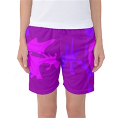 Purple, Pink And Magenta Amoeba Abstraction Women s Basketball Shorts by Valentinaart