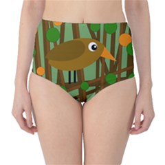 Brown Bird High-waist Bikini Bottoms by Valentinaart