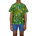 Cute green bird Kid s Short Sleeve Swimwear View1