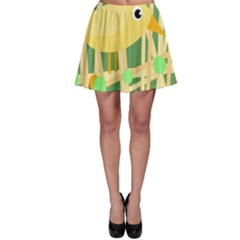 Yellow Little Bird Skater Skirt by Valentinaart