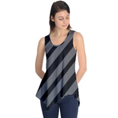 Black And Gray Lines Sleeveless Tunic by Valentinaart