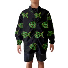 Green Fishes Pattern Wind Breaker (kids) by Valentinaart