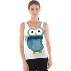 Cute Blue Owl Tank Top by Valentinaart