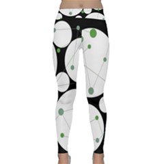 Decorative Circles - Green Yoga Leggings  by Valentinaart