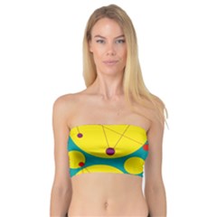 Yellow And Green Decorative Circles Bandeau Top by Valentinaart