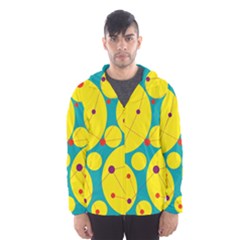 Yellow And Green Decorative Circles Hooded Wind Breaker (men) by Valentinaart