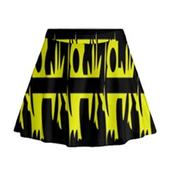 Yellow Abstract Pattern Mini Flare Skirt by Valentinaart