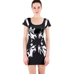 Black And White Pattern Short Sleeve Bodycon Dress by Valentinaart