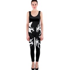Black And White Pattern Onepiece Catsuit by Valentinaart