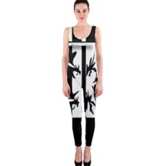 Black And White Abstraction Onepiece Catsuit by Valentinaart