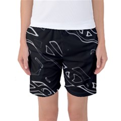 Black And White Women s Basketball Shorts by Valentinaart