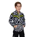 Yellow, black and white abstract art Wind Breaker (Kids) View1