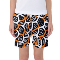 Orange Playful Design Women s Basketball Shorts by Valentinaart