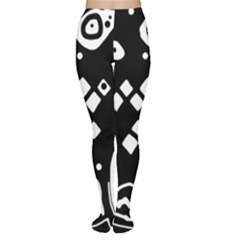Black And White High Art Abstraction Women s Tights by Valentinaart