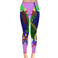 Pink Artistic Abstraction Leggings  by Valentinaart