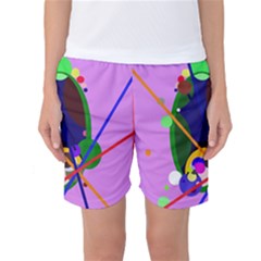 Pink Artistic Abstraction Women s Basketball Shorts by Valentinaart