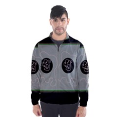 Gray Abstract Art Wind Breaker (men) by Valentinaart