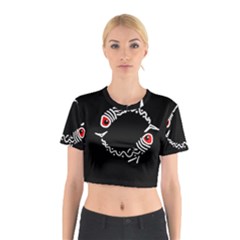 Abstract Fishes Cotton Crop Top by Valentinaart