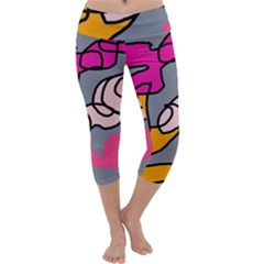 Colorful Abstract Design By Moma Capri Yoga Leggings by Valentinaart