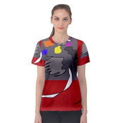 Red Abstraction By Moma Women s Sport Mesh Tee