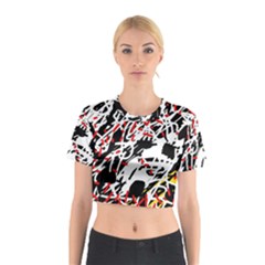 Colorful Chaos By Moma Cotton Crop Top by Valentinaart
