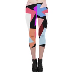 Colorful Geometrical Design Capri Leggings  by Valentinaart