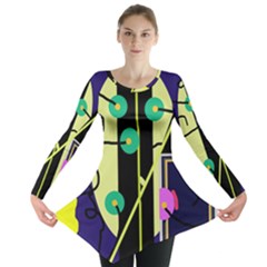 Crazy Abstraction By Moma Long Sleeve Tunic  by Valentinaart