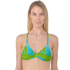 Green And Blue Landscape Reversible Tri Bikini Top by Valentinaart