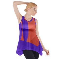 Purple And Orange Landscape Side Drop Tank Tunic by Valentinaart