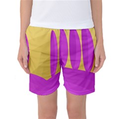 Yellow And Magenta Landscape Women s Basketball Shorts by Valentinaart